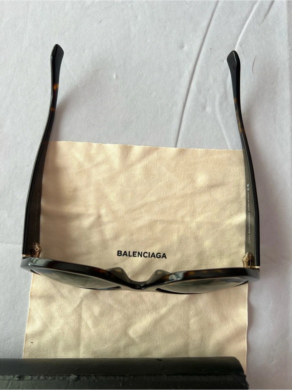 Balenciaga Tortoiseshell Cat Eye Sunglasses with Dark Lenses